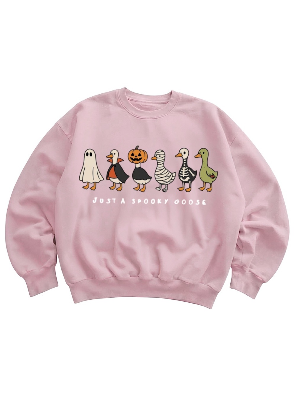 Gildan Just A Spooky Goose Pink Halloween Sweatshirt